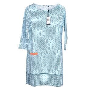 Cabana Life Sag Harbor Blue Dot UPF 50 Shift Dress M